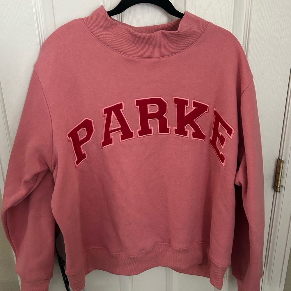 Parke Pink and Red Logo Sweatshirt